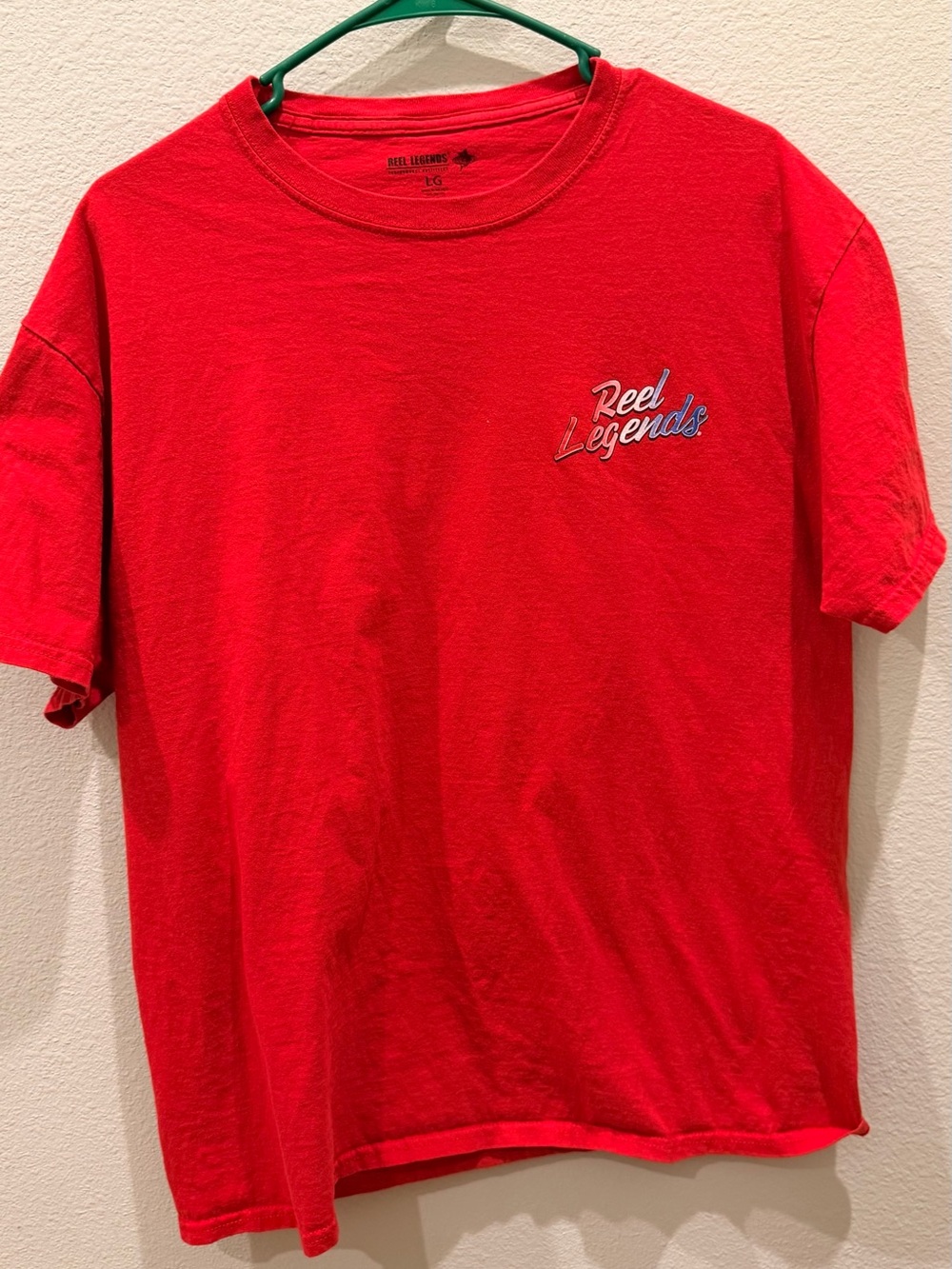 Reel Legends Red Short Sleeve Crewneck Tee with Script Logo